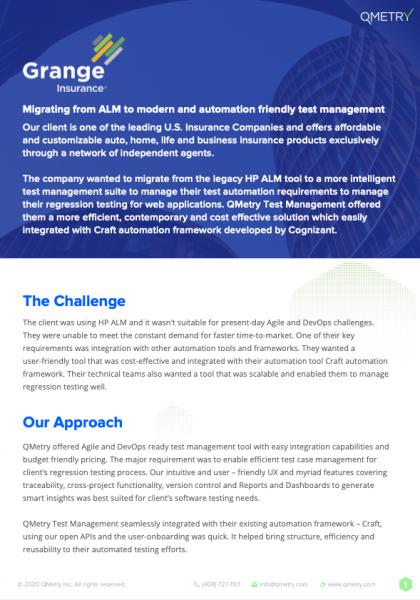 Grange Insurance – Migrating from ALM to Modern and Automation-friendly Test Management